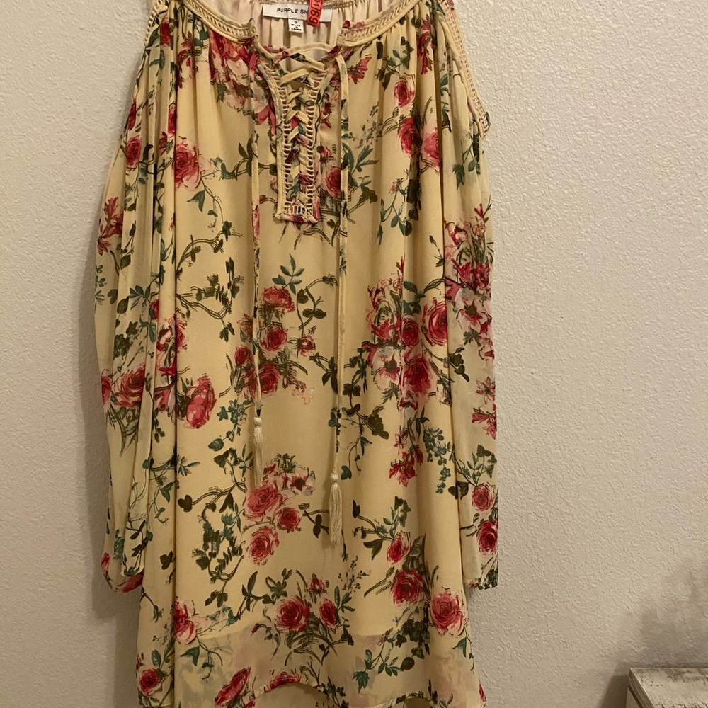 Cold shoulder floral dress